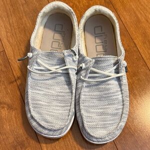 Hey Dude Light Gray Knit Slip-On Loafers